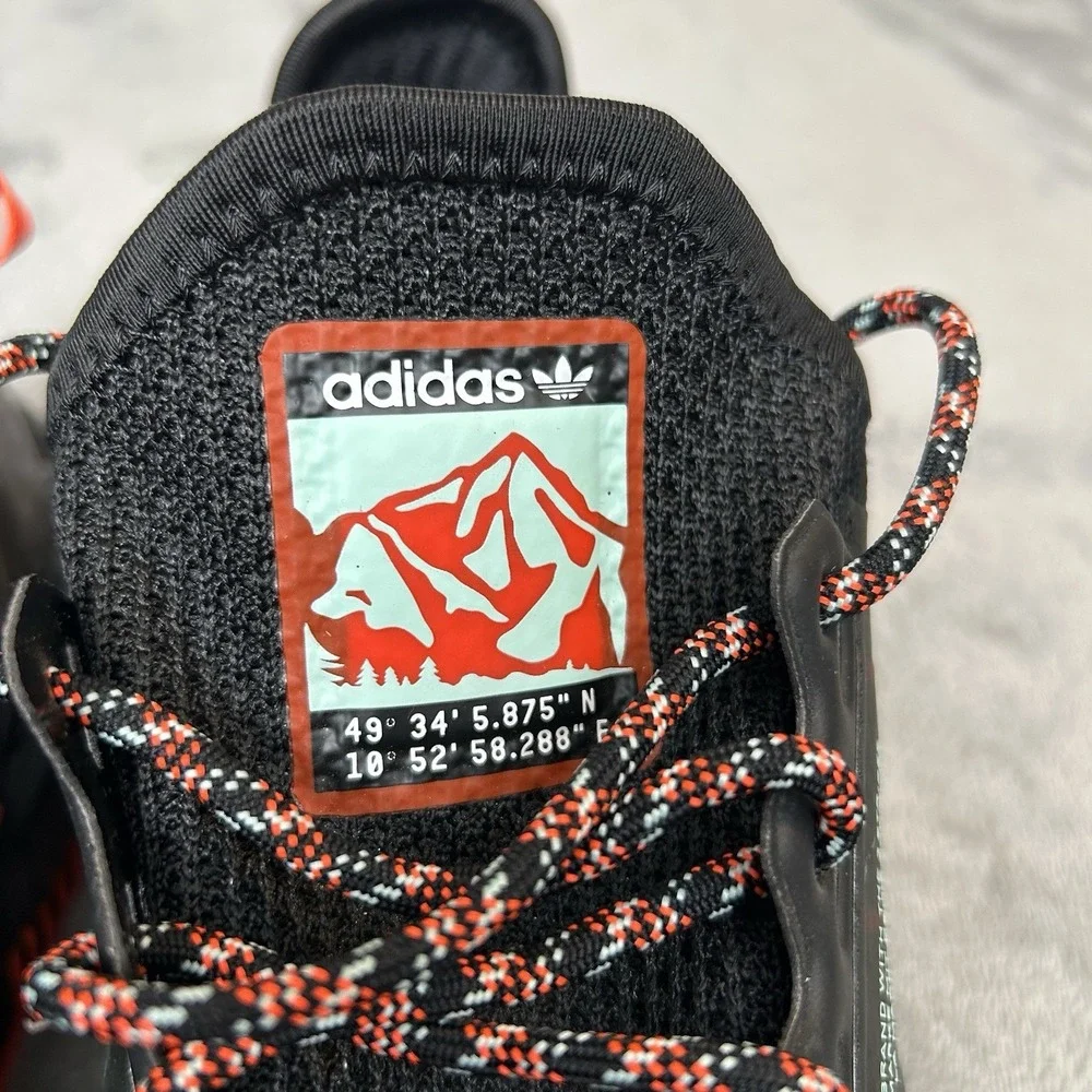Adidas NMD_R1 V2 Black Solar Red Sneakers Men's Size 10 Athletic‎ Running Shoes
